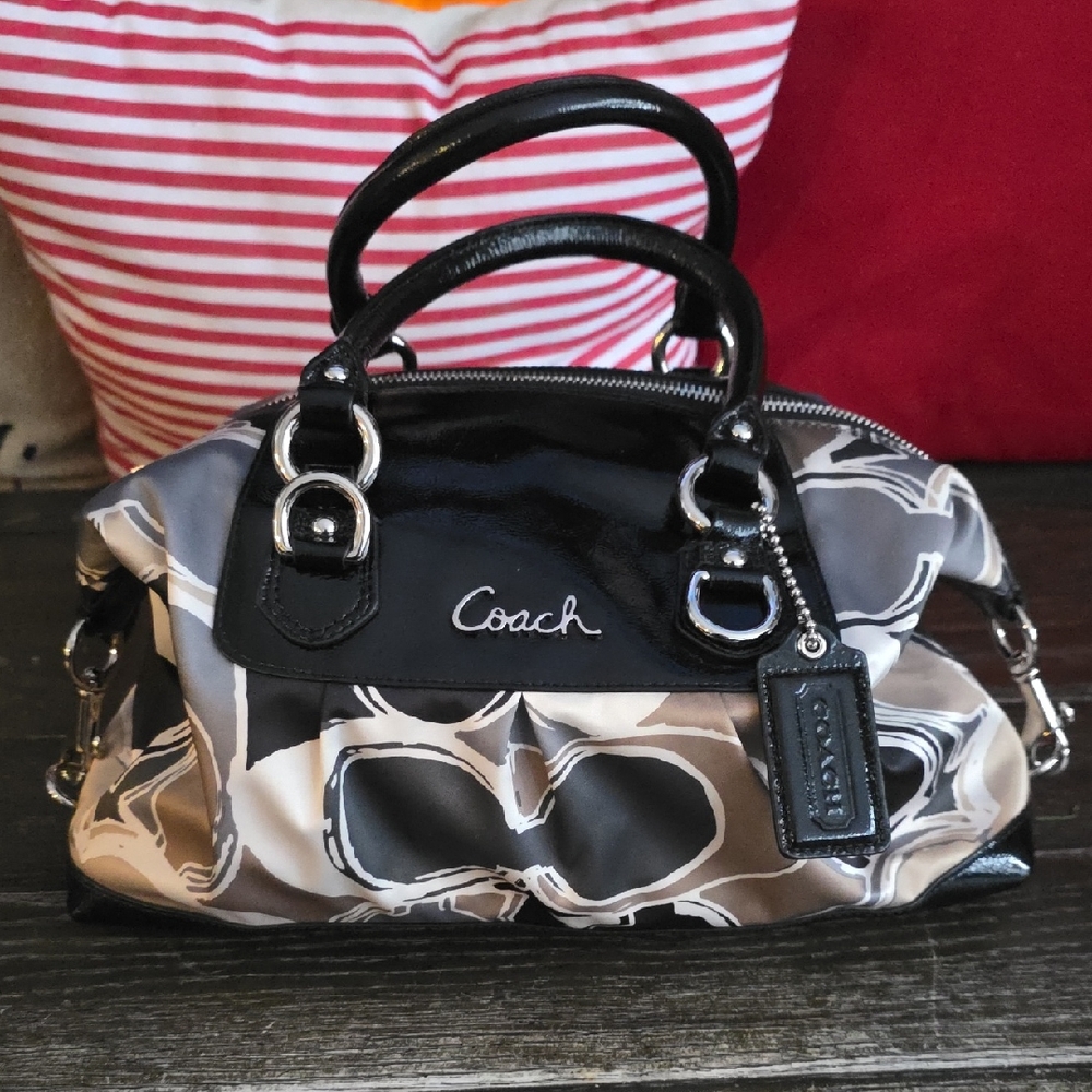 Coach Ashley Hand Drawn Scarf Print Satchel.